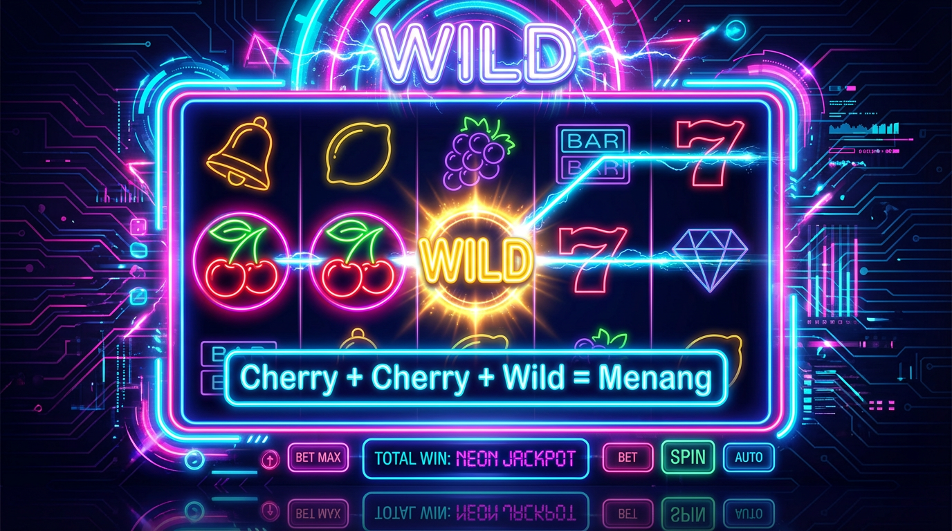 Infografik: Cara kerja wild—simbol pengganti untuk kombinasi menang