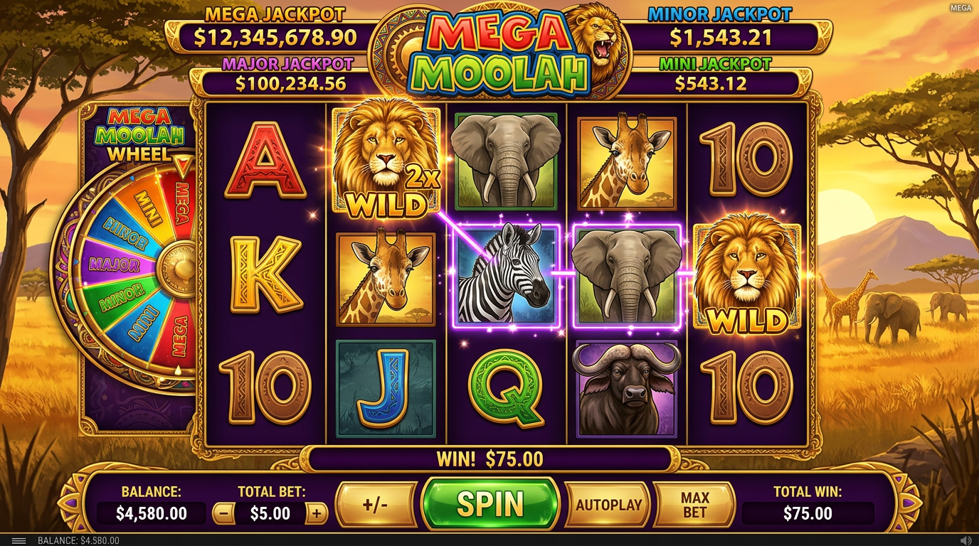 Mega Moolah - slot progresif Microgaming