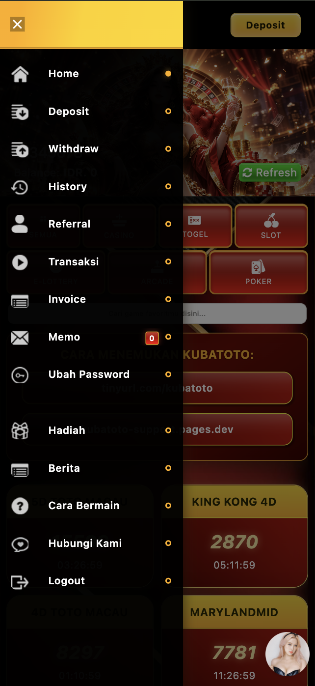 Step 3: Tekan tombol deposit