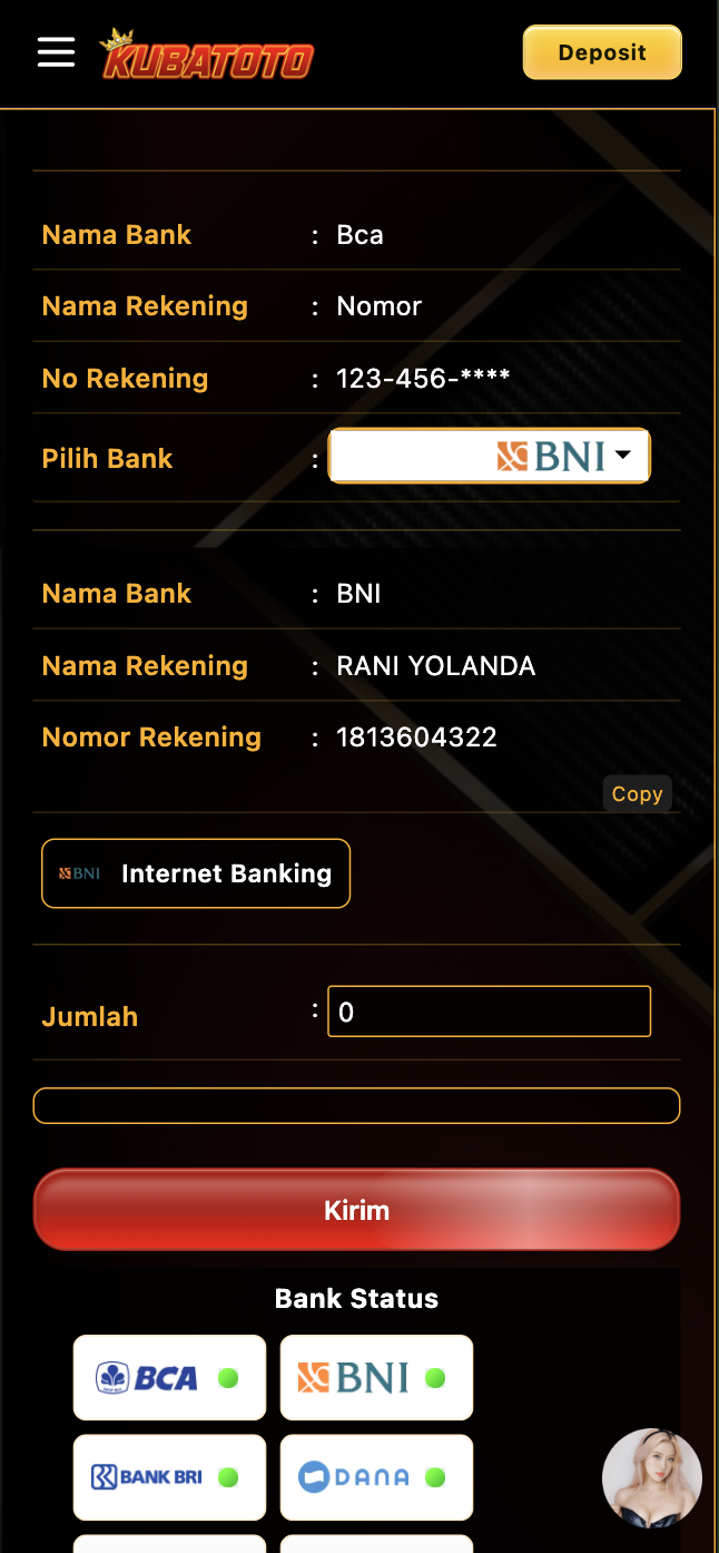 Step 5: Cek no rekening di sini